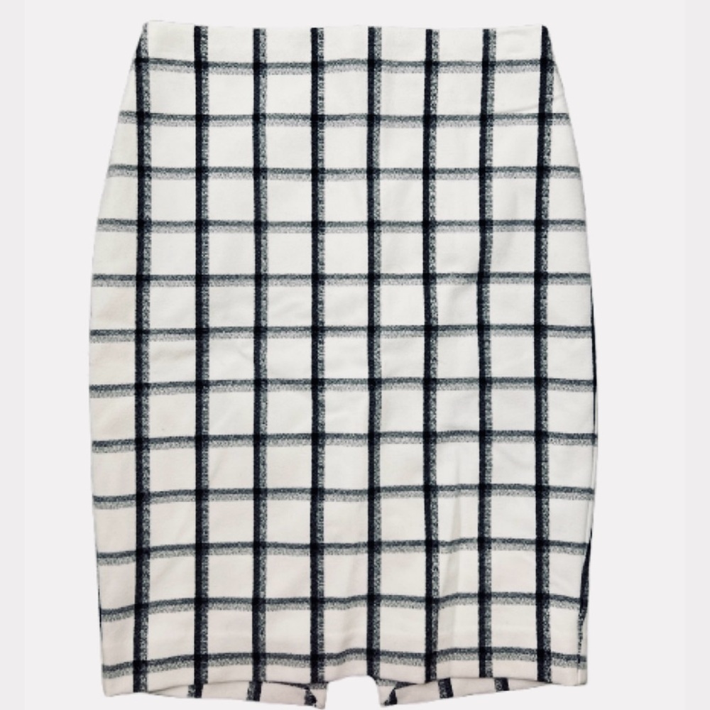 Express Black and White Monochrome Plaid Checkered Pencil Skirt - Picture 1 of 5